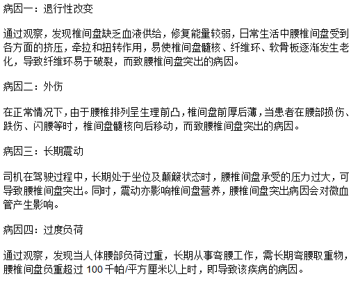 导致腰椎间盘突出的四个病因