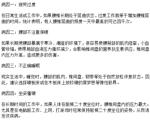 那些不良习惯诱发腰间盘突出