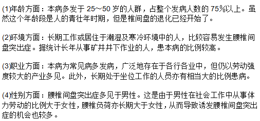 从4方面来介绍腰间盘突出的高发人群