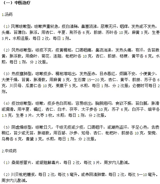 小儿支气管炎的中西医治疗方法