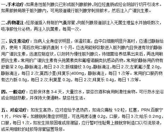细菌感染引起的前列腺炎的治疗方法