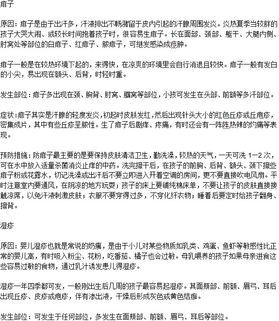 痱子与湿疹如何鉴别