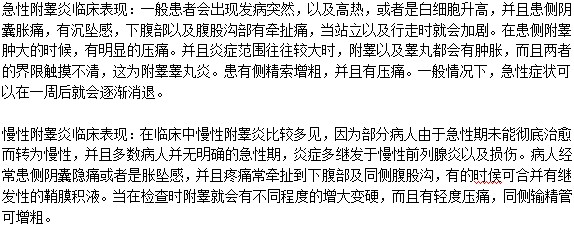 急慢性附睾炎都有哪些症状