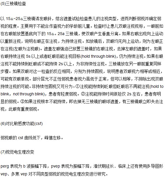 弱视的七种临床检查