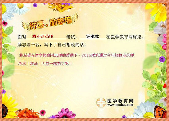 2015年执业药师考试许愿励志墙 我宣言共见证!