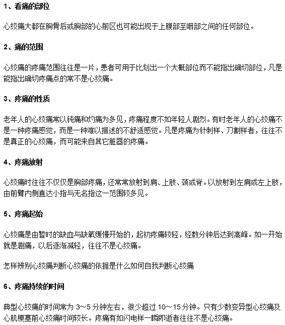 自我判断心绞痛的是十大方法