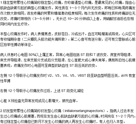 劳累性心绞痛的病因及常见分类