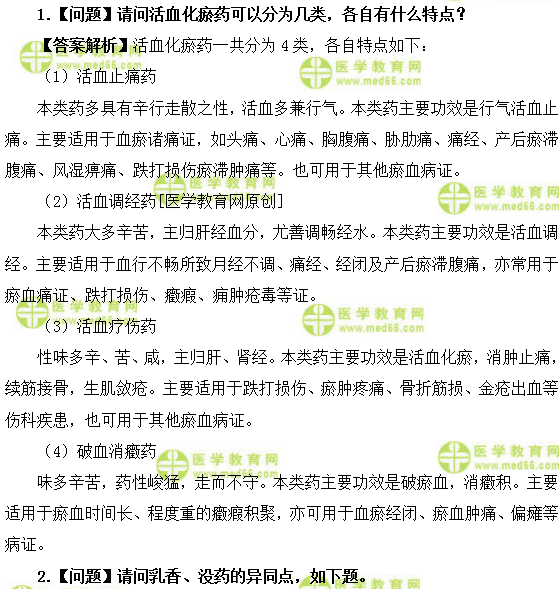 医学教育网初级中药士：《答疑周刊》2018年第48期