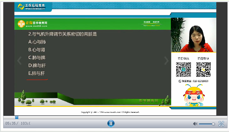 4月15日医学教育网老师免费讲解中西医执业/助理医师水平测试视频回看