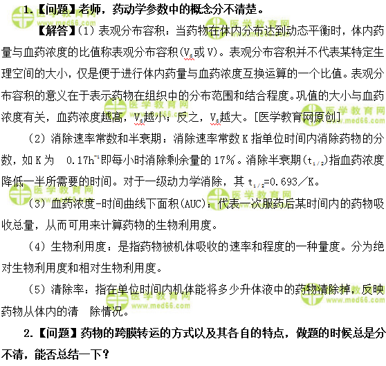 医学教育网主管药师：《答疑周刊》2019年第3期