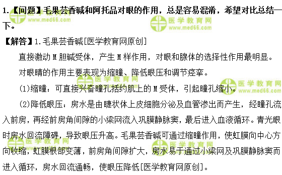 主管药师考试答疑周刊2019年第6期