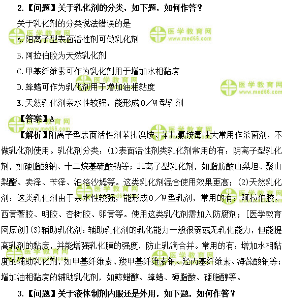 医学教育网主管药师：《答疑周刊》2019年第7期