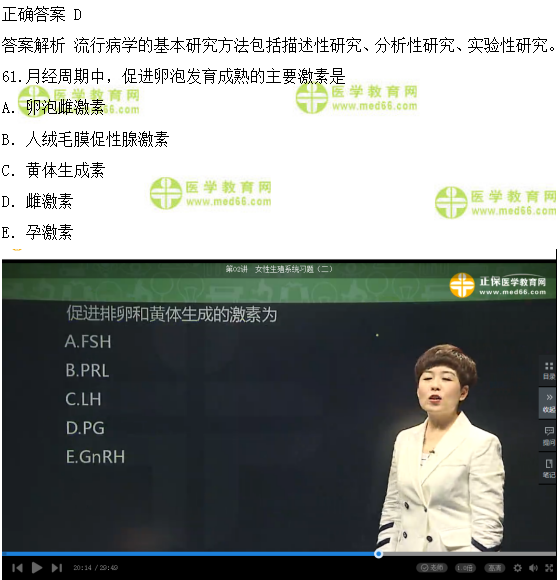 医学教育网课程vs2018年临床执业医师模拟试题第三单元对比（4）