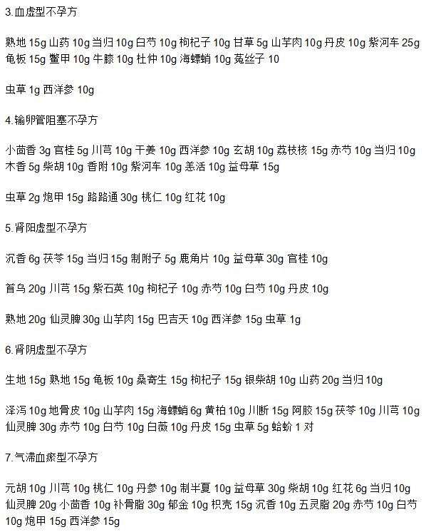 治疗不孕症的中医偏方