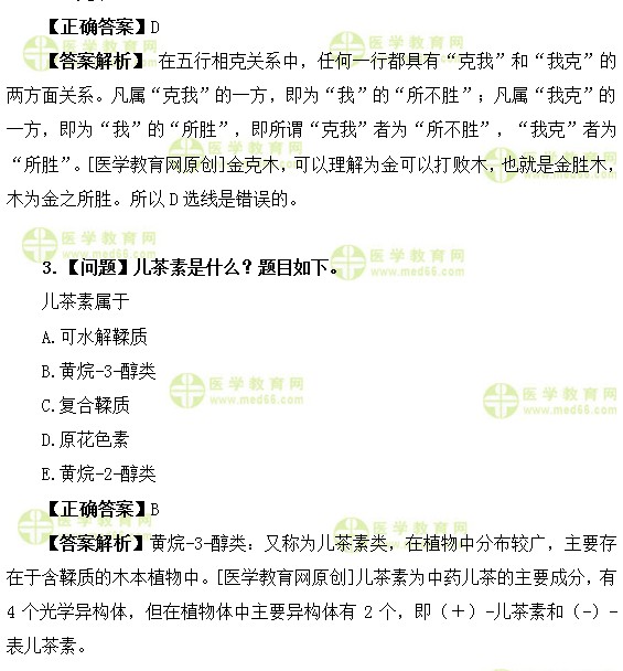 医学教育网主管中药师:《答疑周刊》2019年第30期