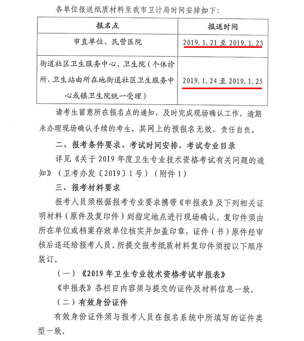 2019年卫生资格考试广东兴宁考点现场确认时间