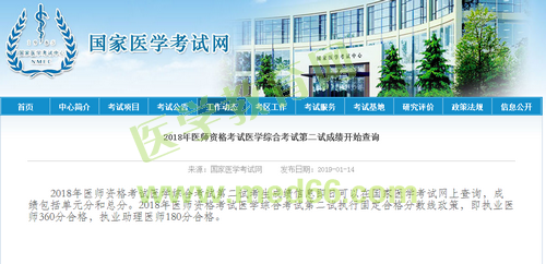 临床助理医师二试成绩