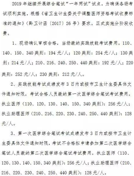 毕节市医师实践技能报名费