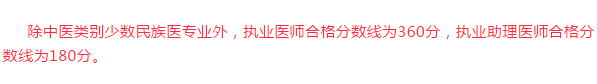临床执业医师资格考试分数线