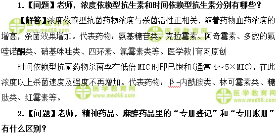 医学教育网主管药师:《答疑周刊》2019年第41期