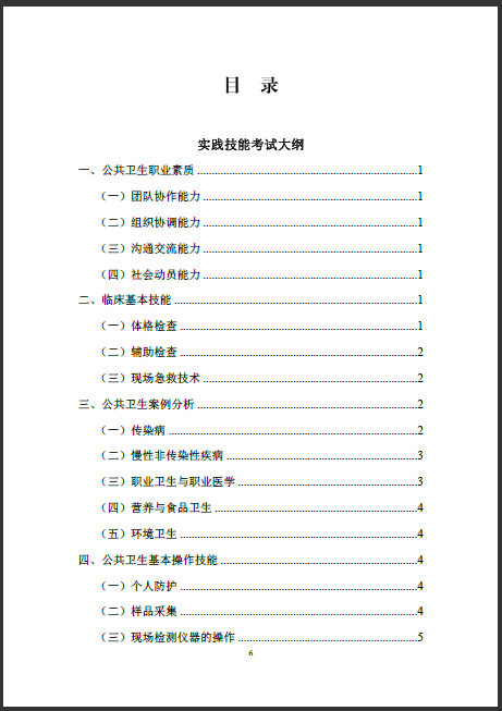 公卫助理医师考试大纲汇总
