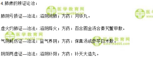 肺痨的辨证论治实践技能考试模拟题仿真练习
