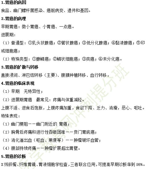 2019年临床执业医师消化系统考试重点汇总（五）