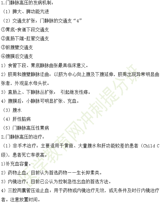 2019年临床执业医师消化系统高频考点