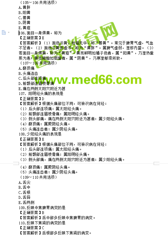 中医执业助理医师考试题库