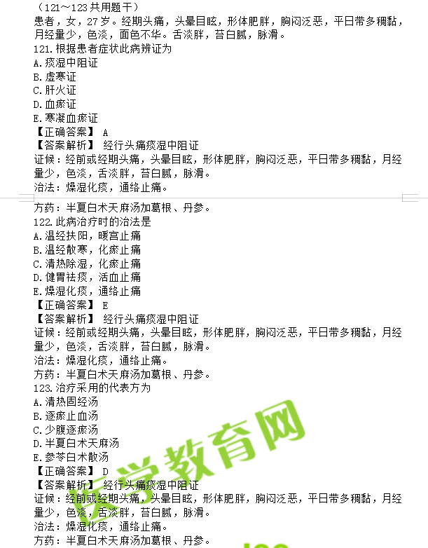 中医执业助理医师考试题库