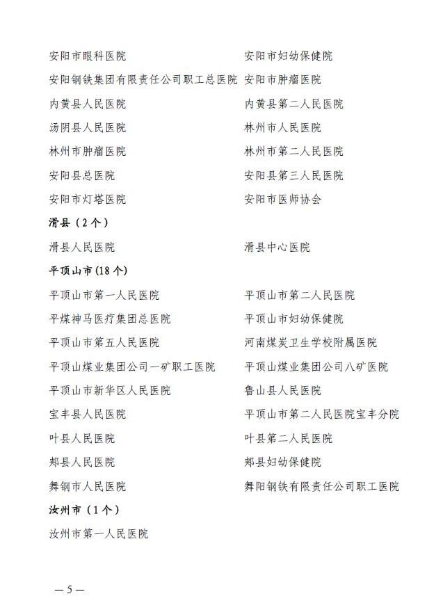 河南省第五周期（2017-2018年度）医师定期考核机构名单公示