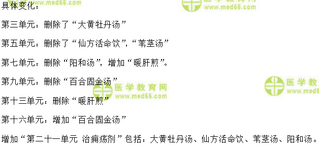 方剂学教材变化