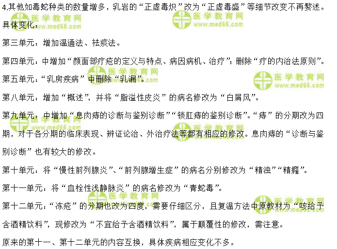 中医外科学变动