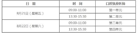 口腔笔试考试时间 口腔笔试考试时间