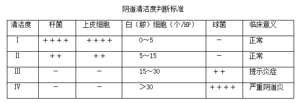 阴道清洁度判断标准