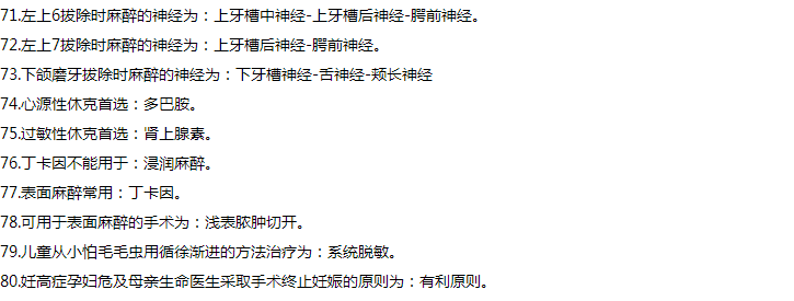 口腔执业医师综合笔试多年整理：250条常见考点精粹集锦！1