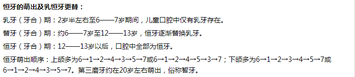 出题量较多！2020口腔助理医师重要复习考点——恒牙的萌出及乳恒牙更替