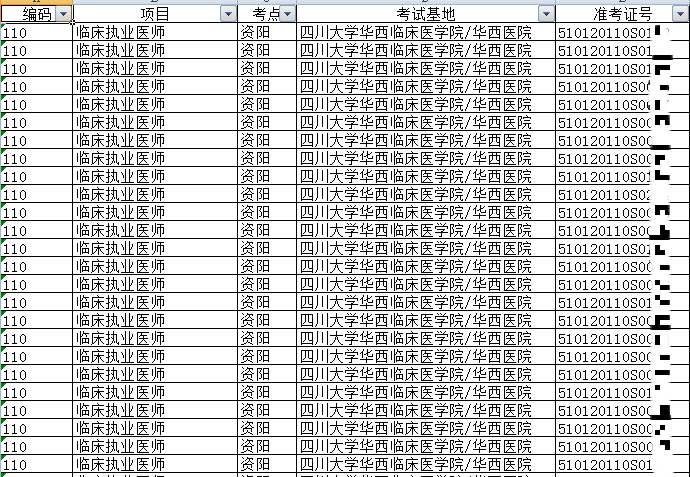 资阳考点合格名单公示