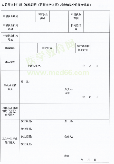 陕西省延安市2018年医师资格考试证书注册要求及注册表填写说明