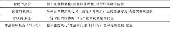 食物代谢产能的几个概念