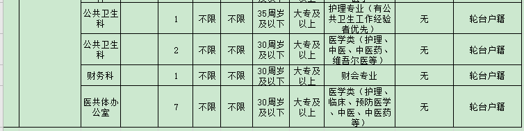 2020年新疆轮台县面向社会公开招聘编制外工作人员职位表（27人）2