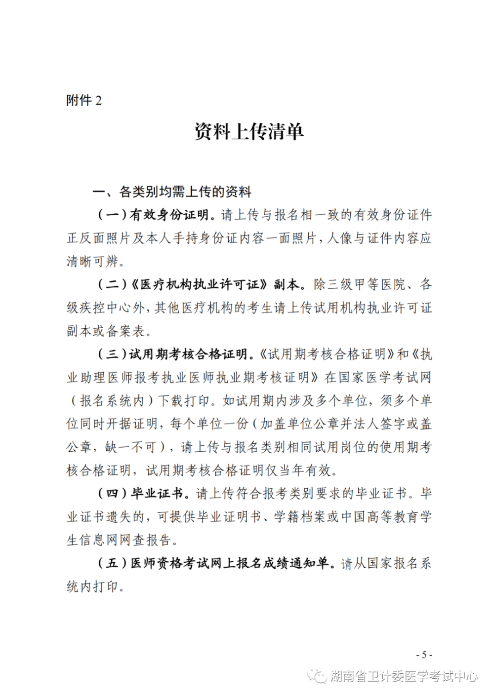 湖南考区开展医师资格考试报名现场审核材料 湖南考区开展医师资格考试报名现场审核材料