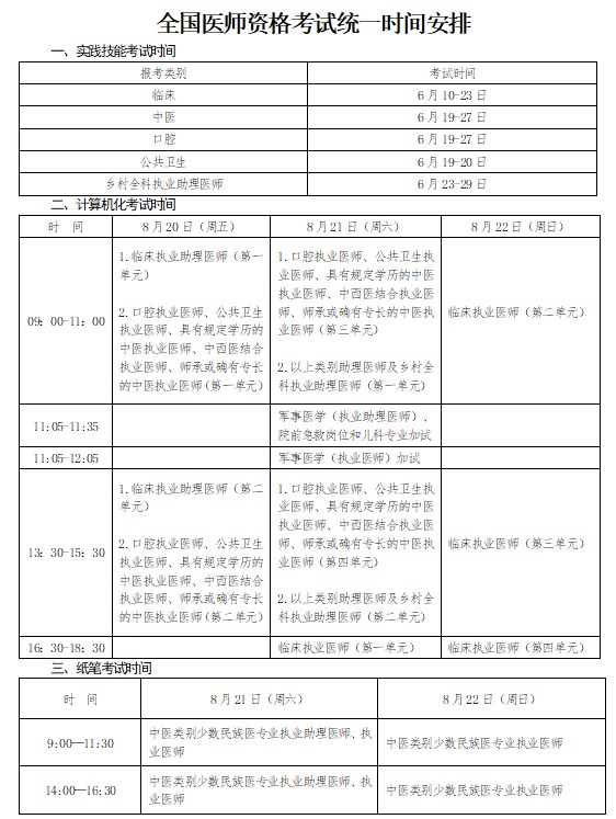 考试时间 考试时间