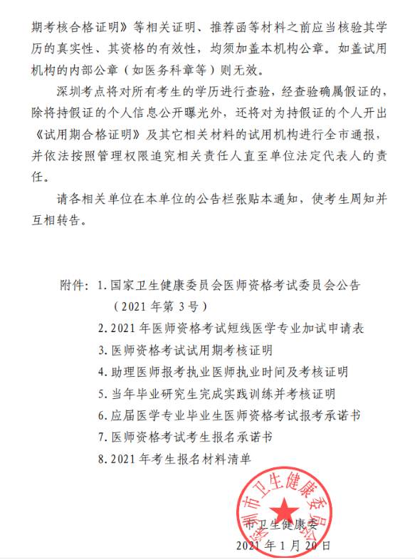 2021年深圳医师资格考试报名11 2021年深圳医师资格考试报名11
