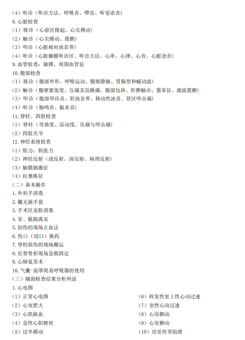 2020中医助理实践技能考试大纲3 2020中医助理实践技能考试大纲3