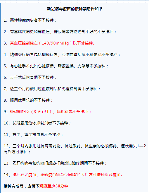 新冠疫苗接种禁忌书 新冠疫苗接种禁忌书