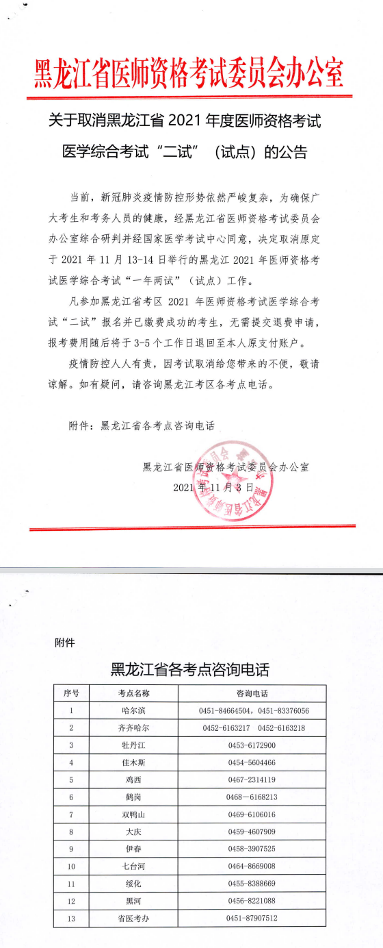 黑龙江二试取消