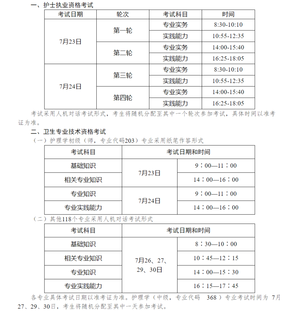 考试时间 考试时间