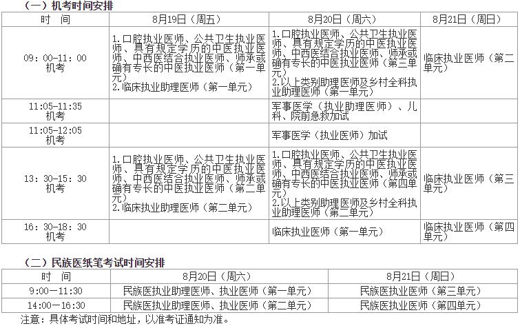 考试时间 考试时间