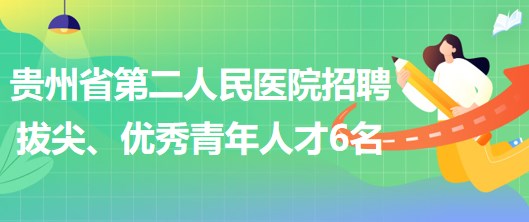 贵州省第二人民医院招聘拔尖人才1名、优秀青年人才5名